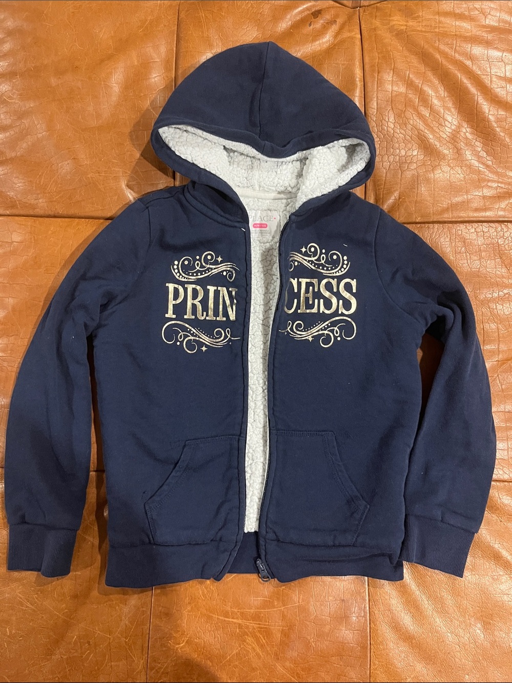 Place Navy Hoodie with Gold 'PRINCESS' Graphic